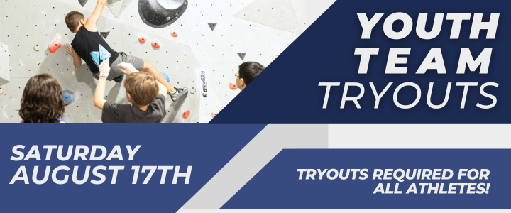Youth Rock Climbing Team Tryouts at Blue Swan Boulders
