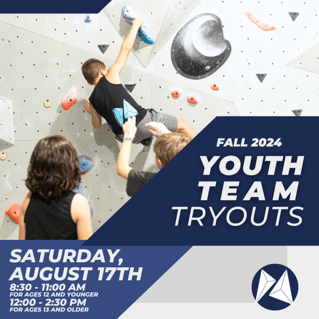 Youth Rock Climbing Team Tryouts at Blue Swan Boulders